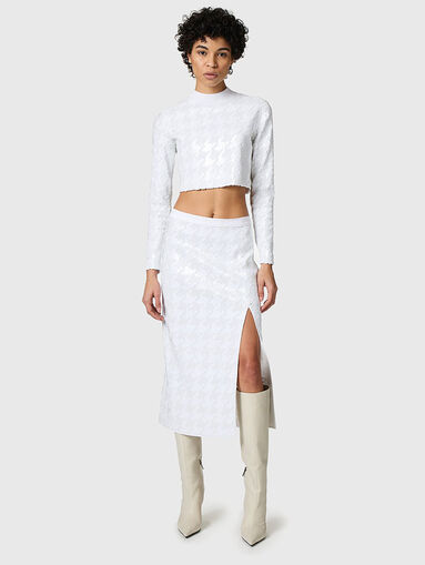 Midi skirt with appliquéd sequins - 5