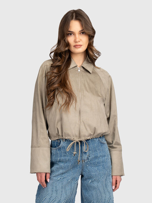 Bomber jacket with ties