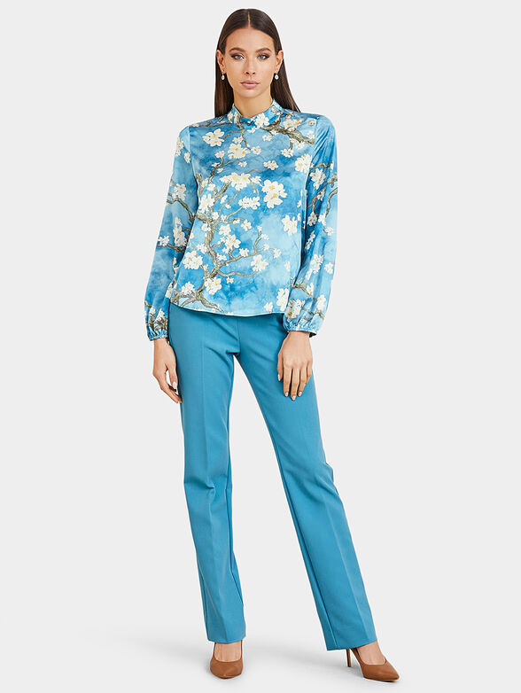BLOSSOM black blouse with floral motifs - 2