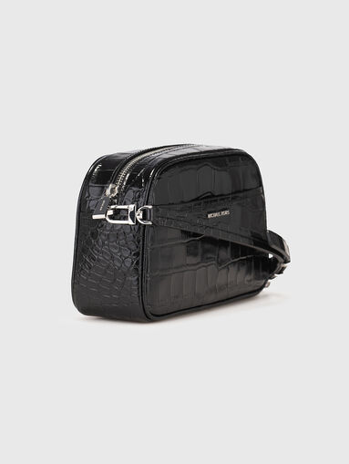 Leather crossbody bag with croco effect - 4
