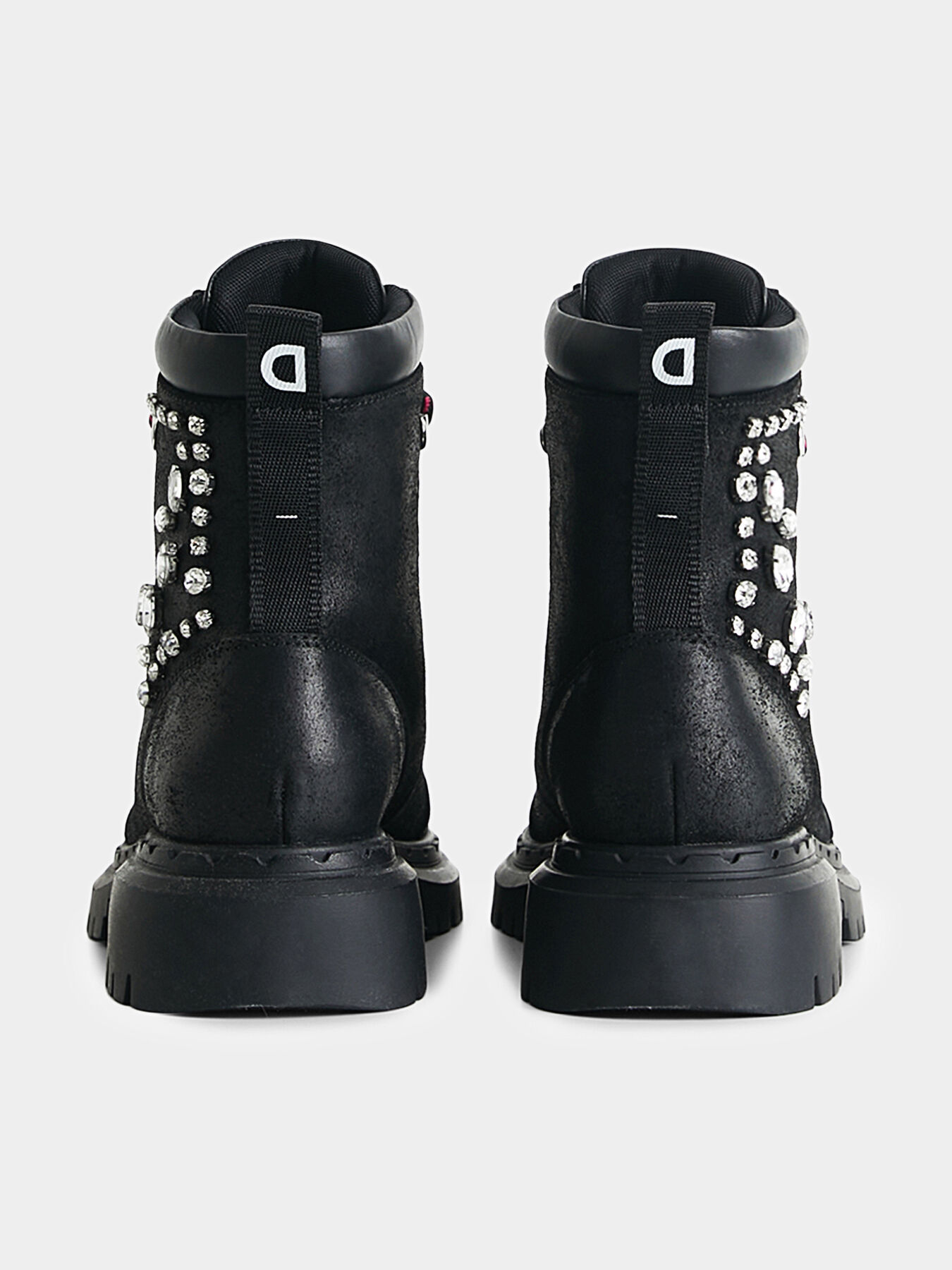 ◆DIESEL 21SS 最新作◆W-URSULA-A ロングコート◆Black◆ SCALE JEWELS boots with sparkling details brand DESIGUAL