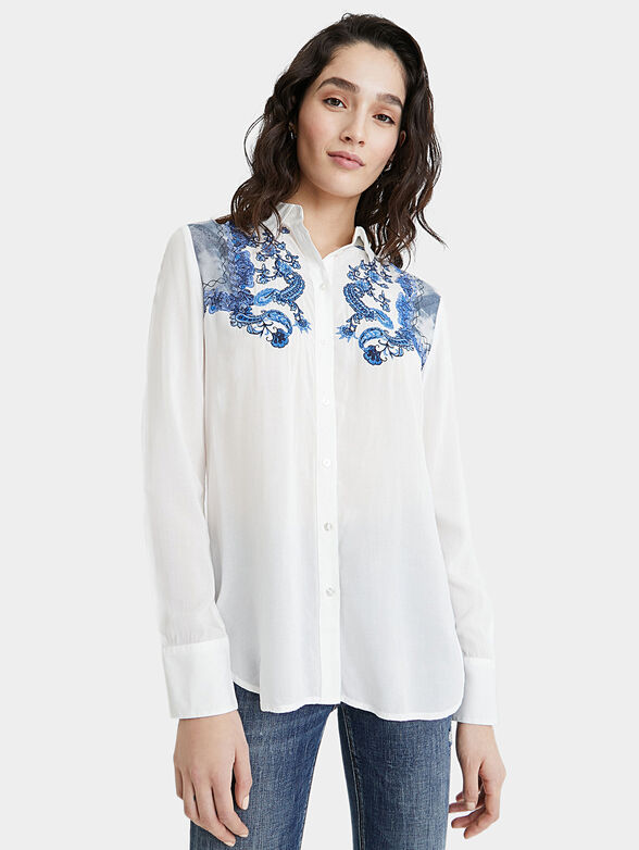 BARCINO Shirt with paisley print and embroidery - 1