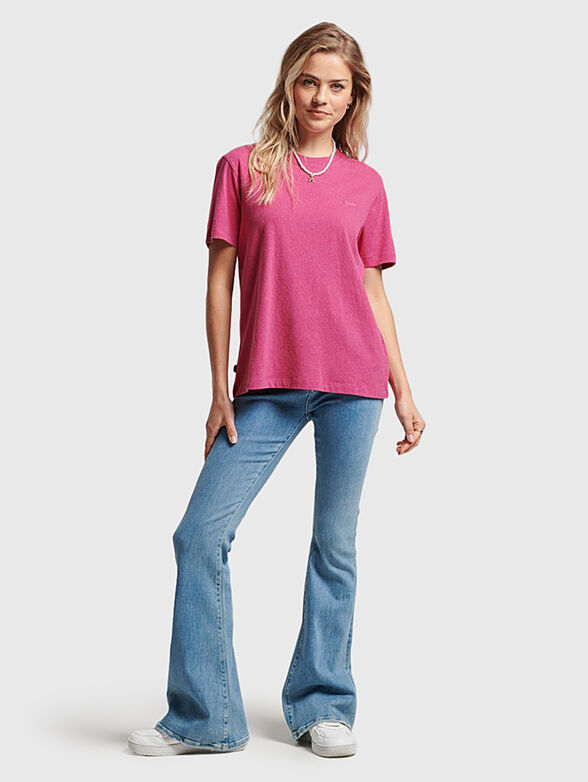 VINTAGE cotton T-shirt with embroidered logo - 2