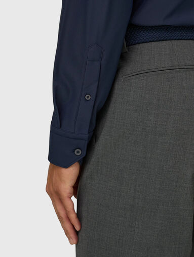 Dark blue long-sleeved shirt - 5