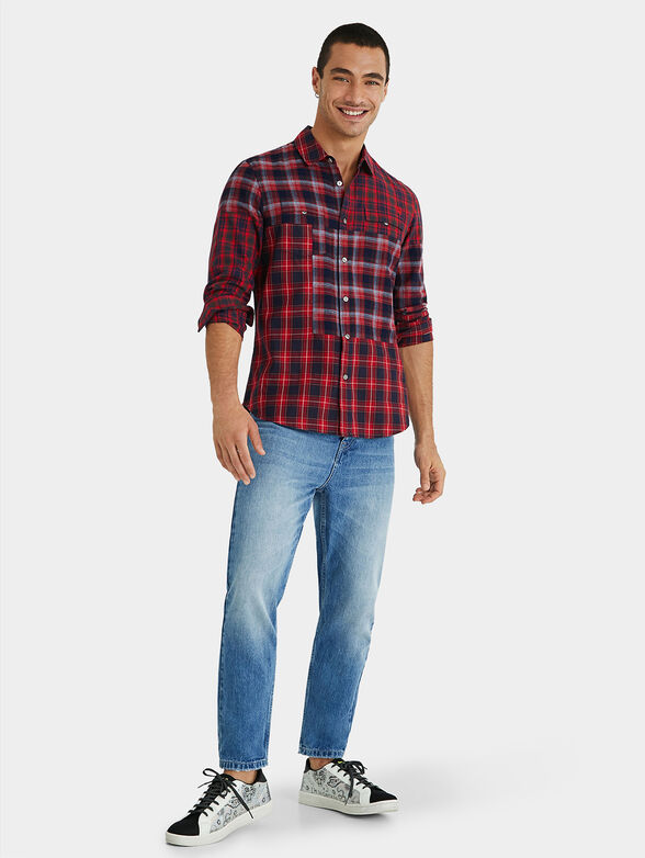 Checked shirt with patchwork effect - 2