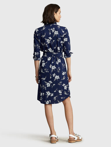 Shirt dress with floral print and belt - 2