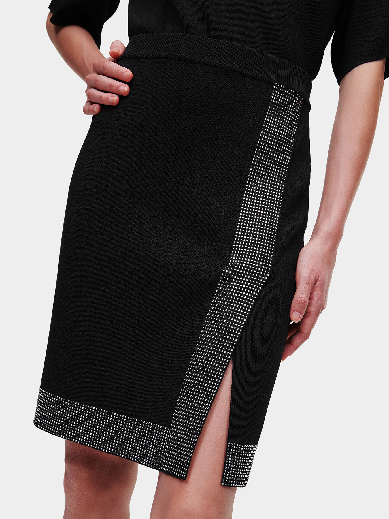 Knitted skirt with rhinestones brand Karl Lagerfeld