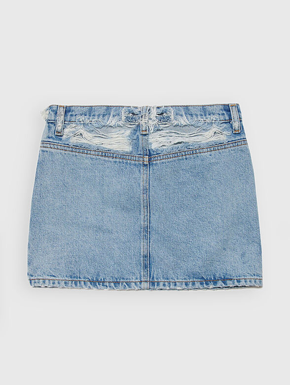 Ripped-effect denim skirt  - 2