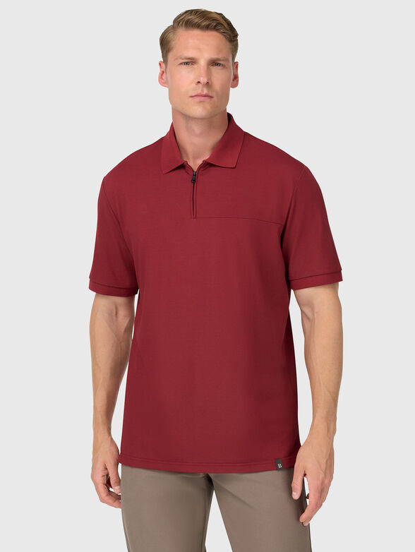Short sleeved polo shirt with zip - 1