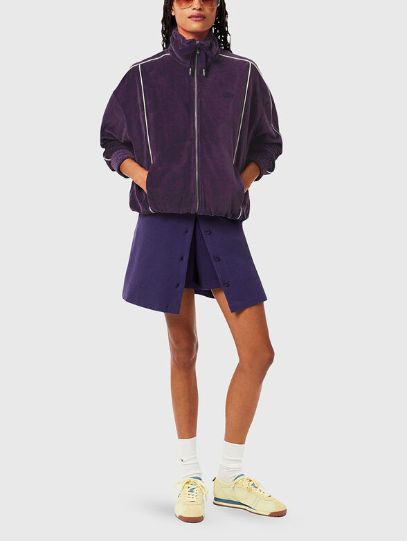 Oversized velvet sweatshirt with zip - 2