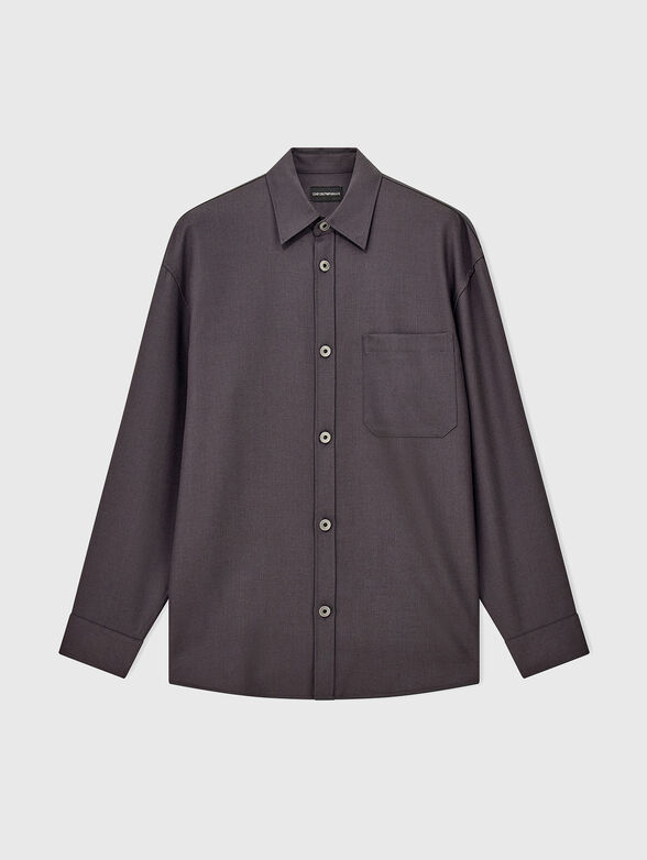 Black wool shirt - 1