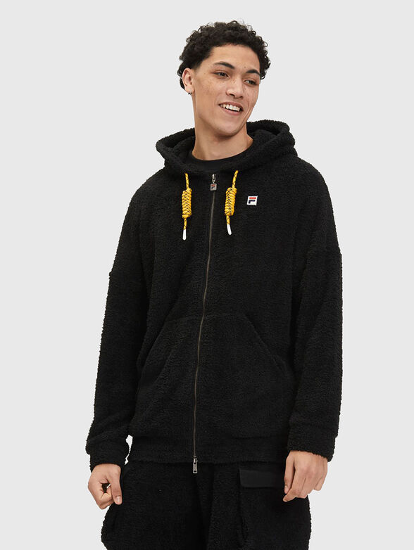 Oversized sweatshirt with zip and hood - 1