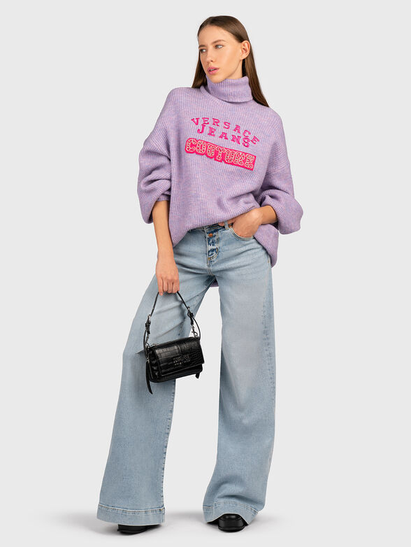 Purple sweater with rhinestones - 2