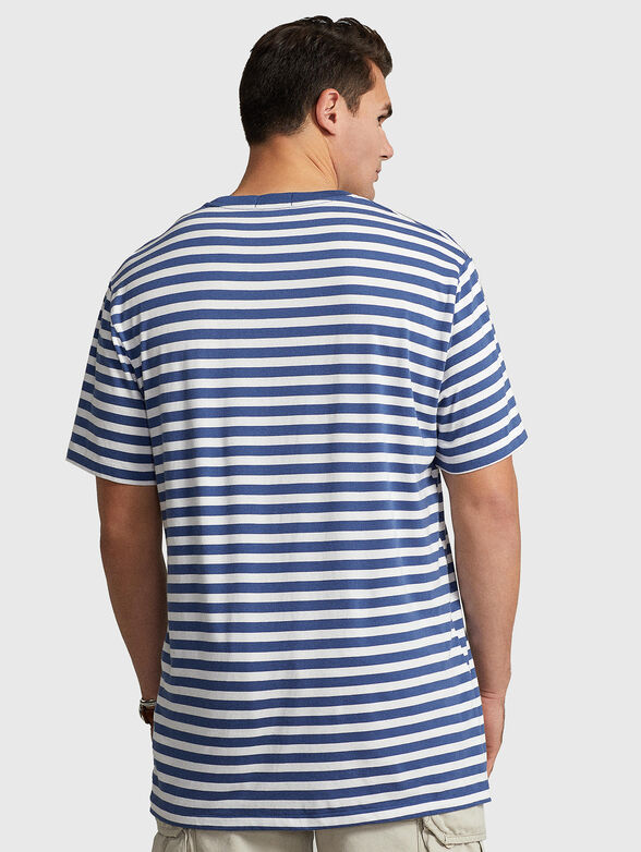 Cotton T-shirt with striped print - 3