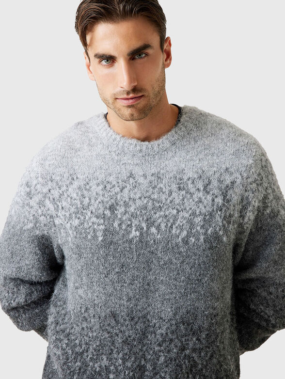 Wool blend sweater with ombre effect - 4