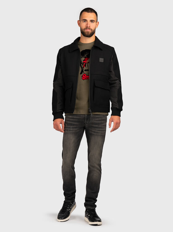 Black T-shirt with accent print - 2