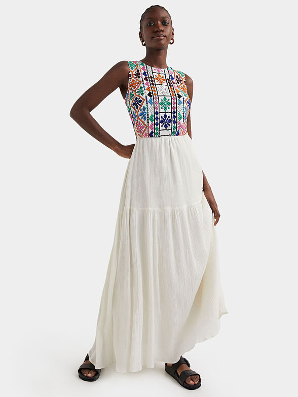 White dress with ethno motifs - 1