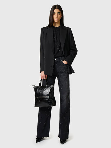 Black jeans with rhinestones  - 5