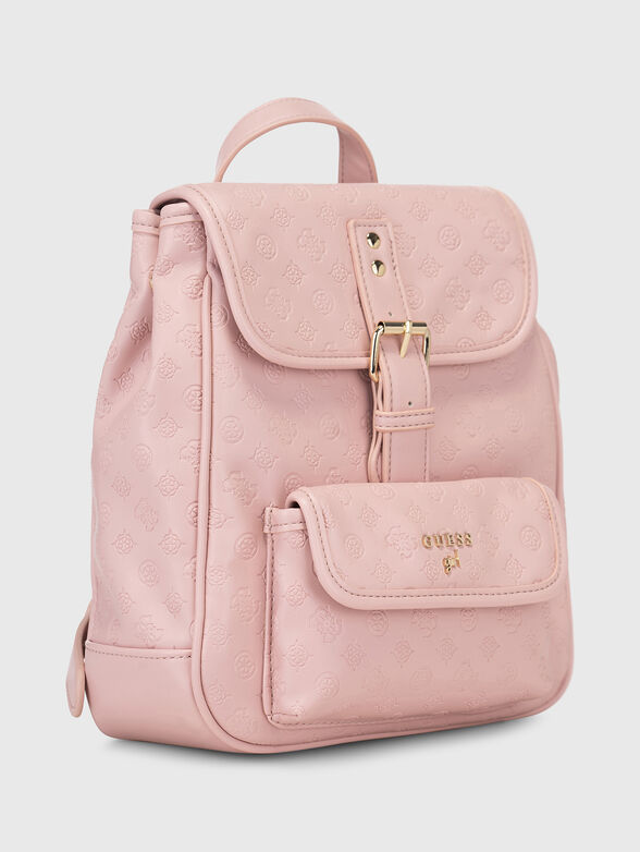 Monogram logo effect backpack in pink  - 3