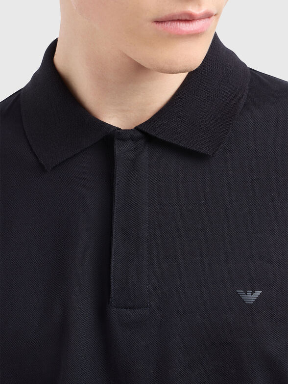 Cotton polo shirt with short sleeves - 4