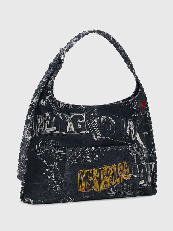 Large black bag with print - 4