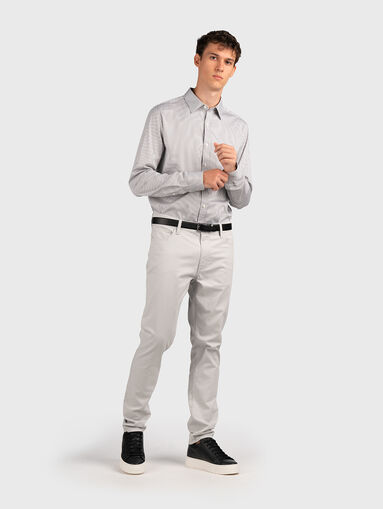 Grey cotton blend trousers - 5