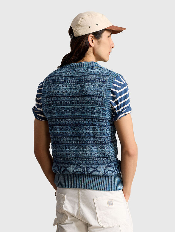 Sleeveless sweater in blue - 3