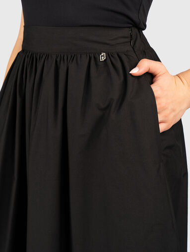 High waisted cotton midi skirt - 3