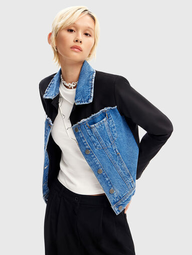 Black jacket with denim elements - 5