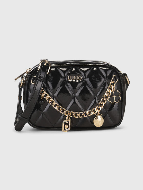 Black crossbody bag with quilted effect - 1