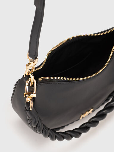 Leather bag with long strap and logo - 5