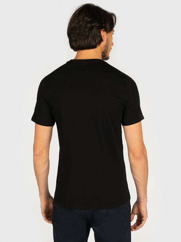 Black cotton t-shirt with triangle logo - 3