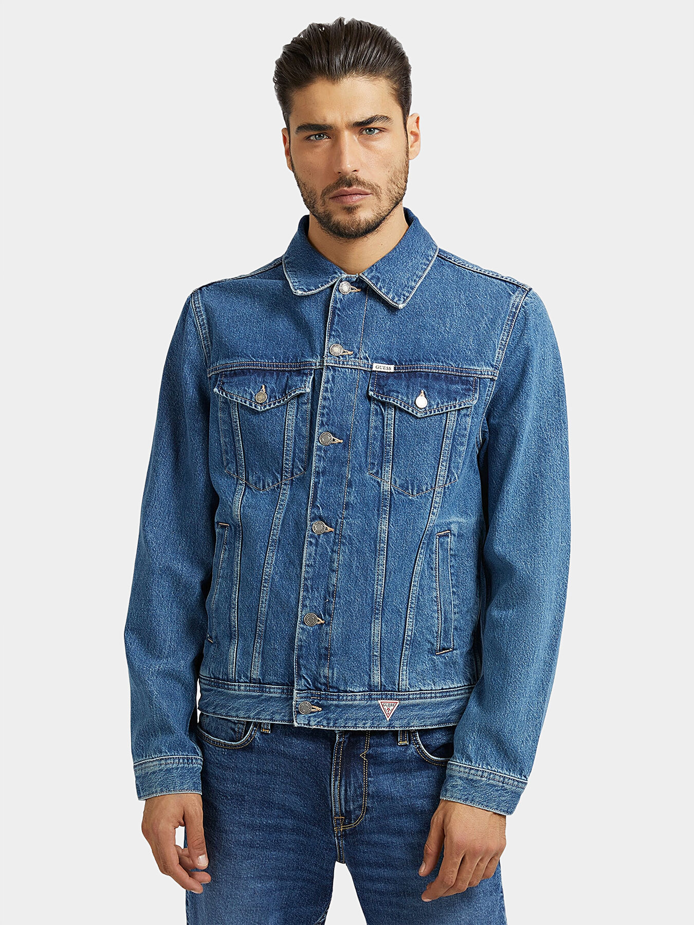 Guess dillon patch denim jacket outlet