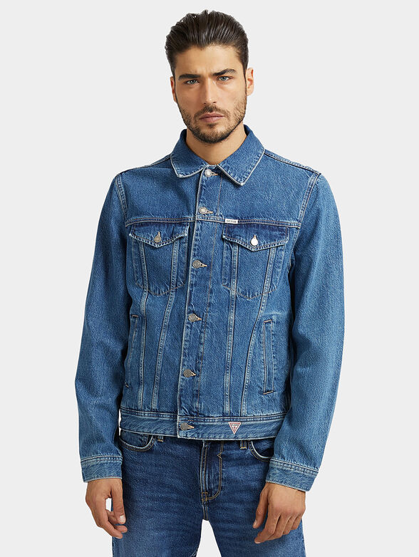 DILLON denim jacket with accent back - 1