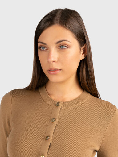 Merino wool cardigan with buttons - 5