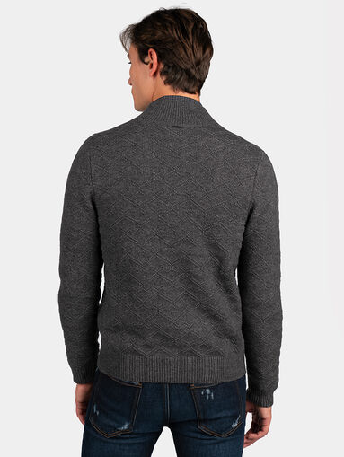 Cardigan with zipper in gray color - 4