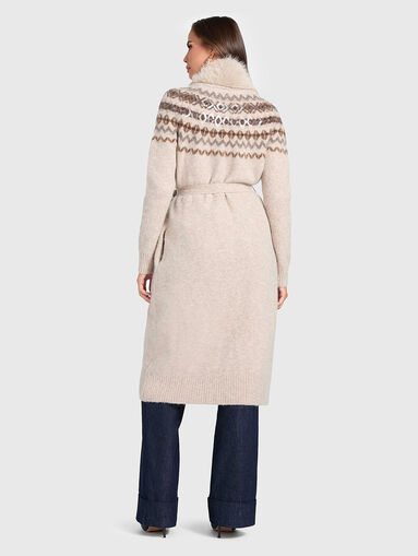 AKILAH wool blend cardigan with accent collar - 3