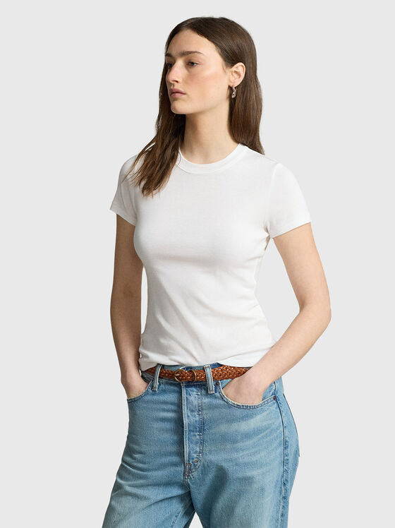 Бяла тениска от памук  - 1