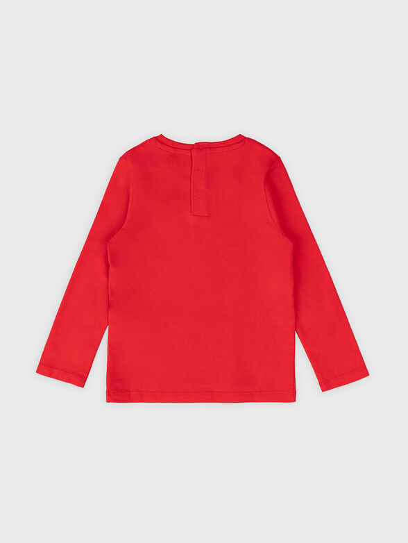 Red blouse with multicolour print - 2