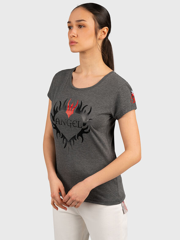 TSL033 grey T-shirt with print - 1