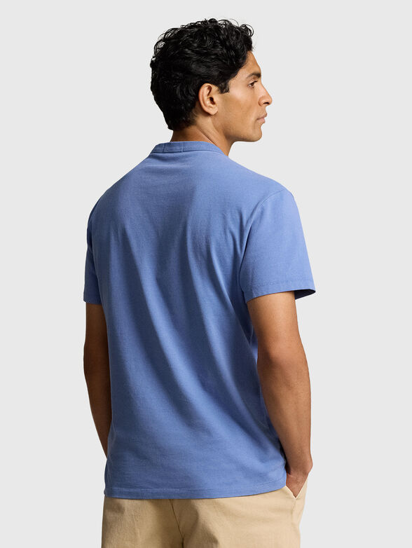 Blue T-shirt with logo embroidery - 3