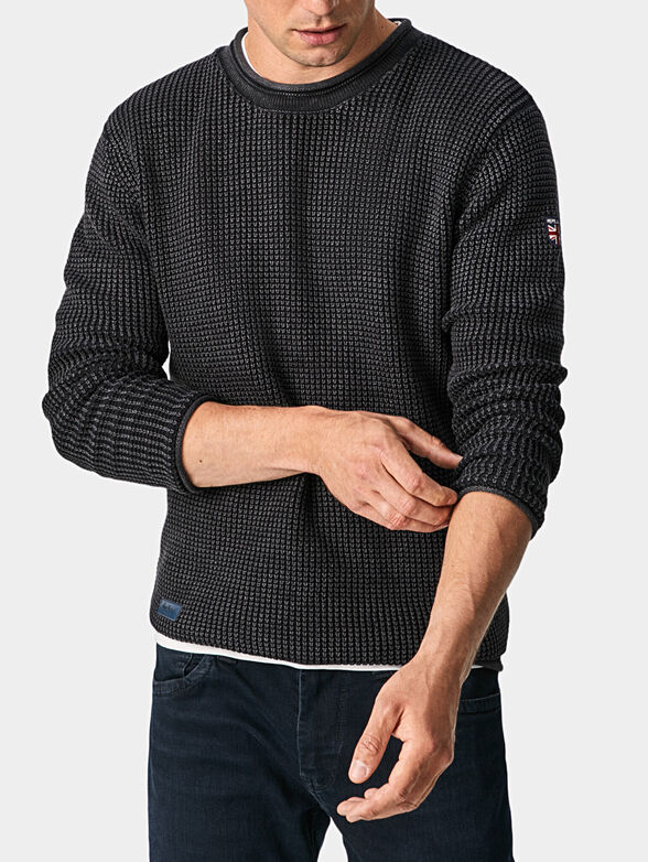 STEVEN Black cotton sweater - 1