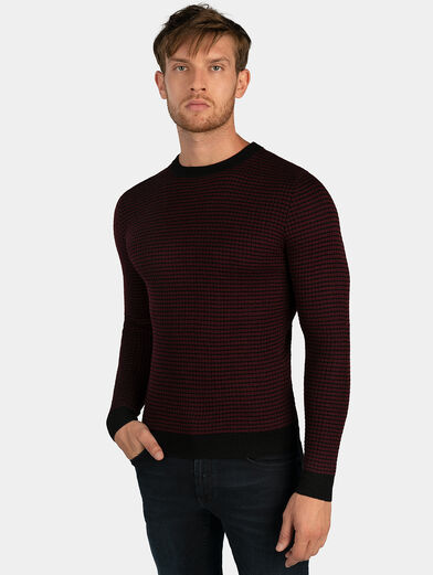Checked sweater in bordeaux - 1
