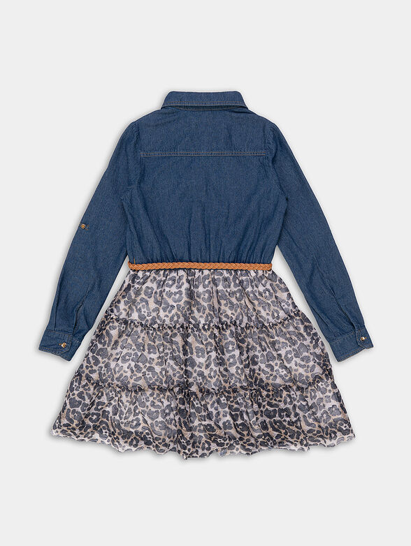 Dress in denim and animal print - 2