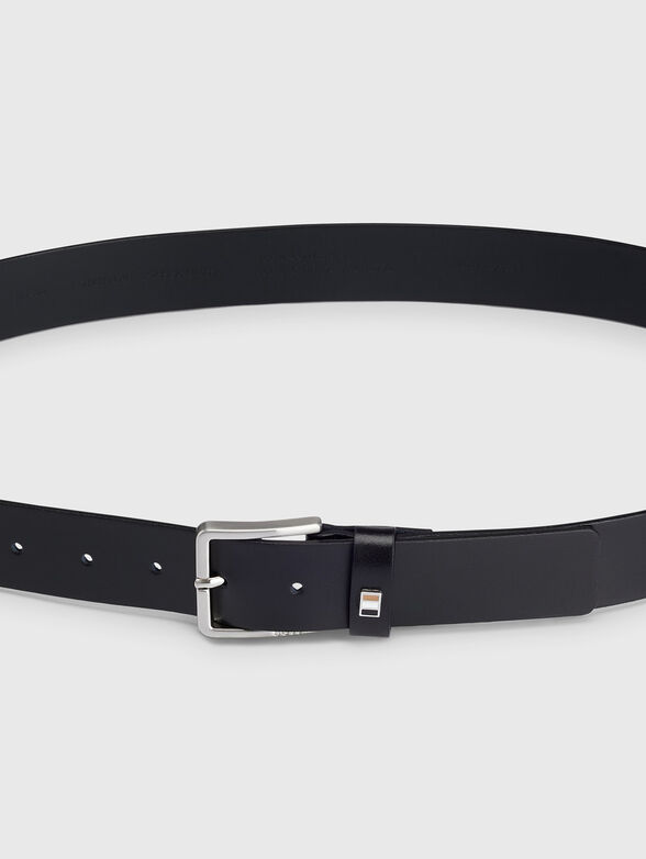 Leather belt with logo - 4