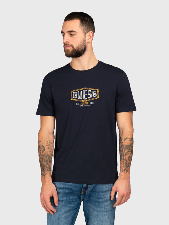 Black T-shirt with contrasting logo - 1