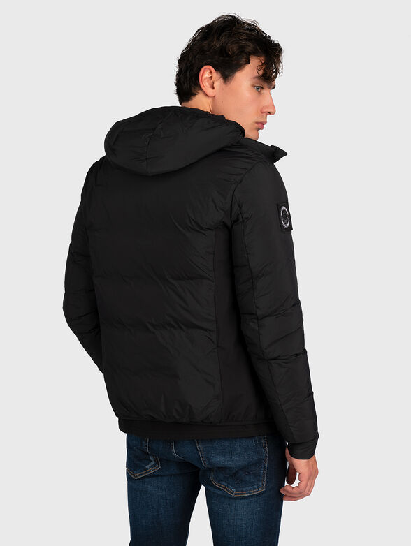 Down black jacket with hood - 3