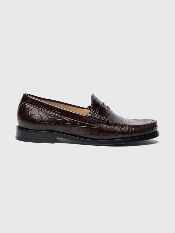 LOTTIE leather loafers with croco effect - 1