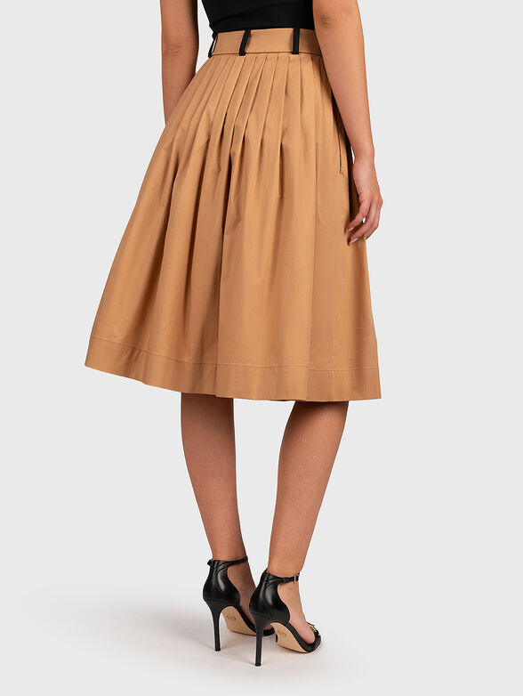 Pleated midi skirt in beige color - 2