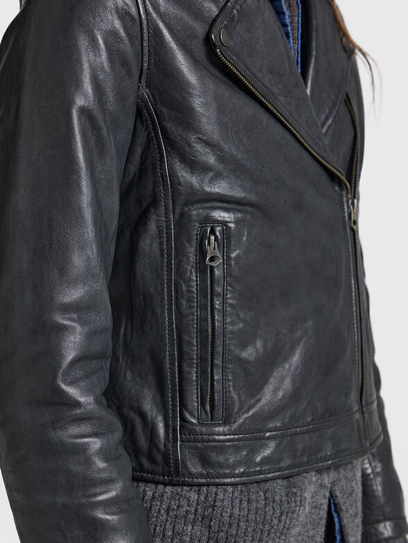 MOON real leather biker jacket - 5